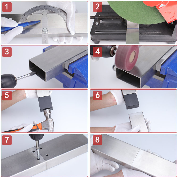 Muzata Flat Handrail Accessories Pom Extension Connector Wayfair Canada